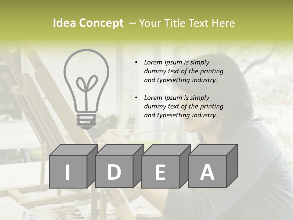 Art Teacher Paints In Preparation For Class PowerPoint Template