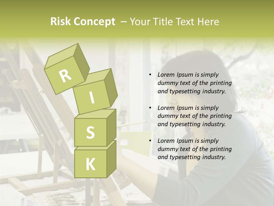 Art Teacher Paints In Preparation For Class PowerPoint Template