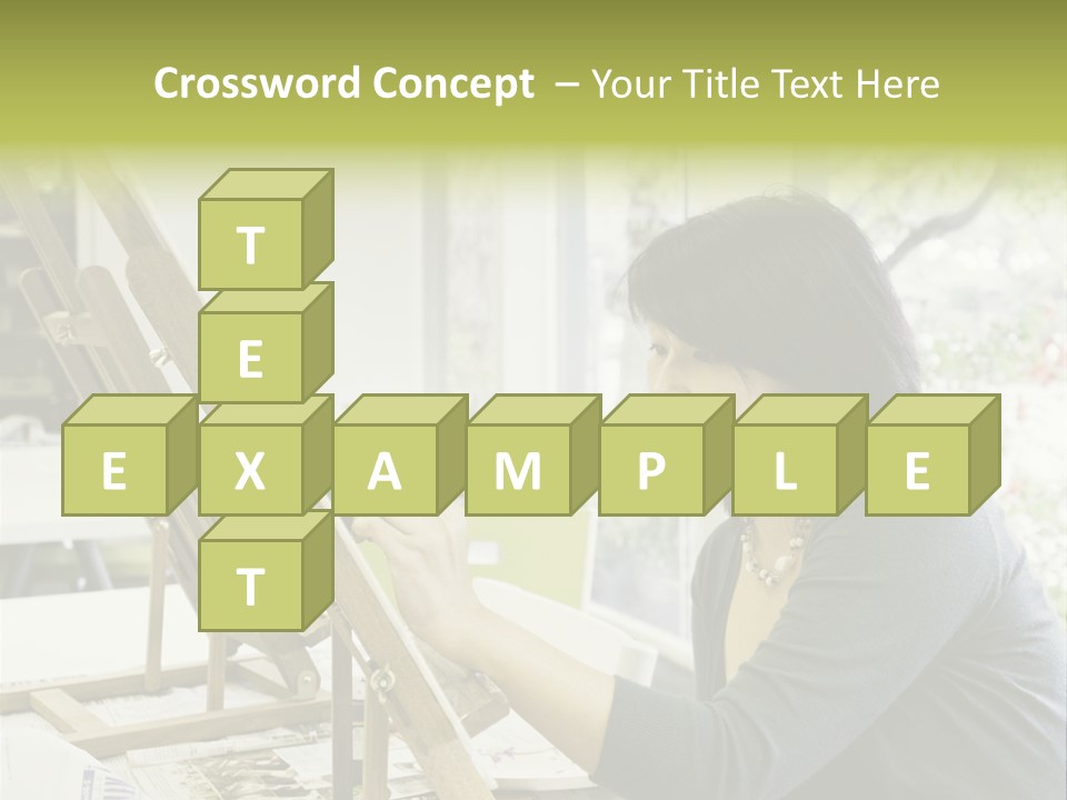 Art Teacher Paints In Preparation For Class PowerPoint Template