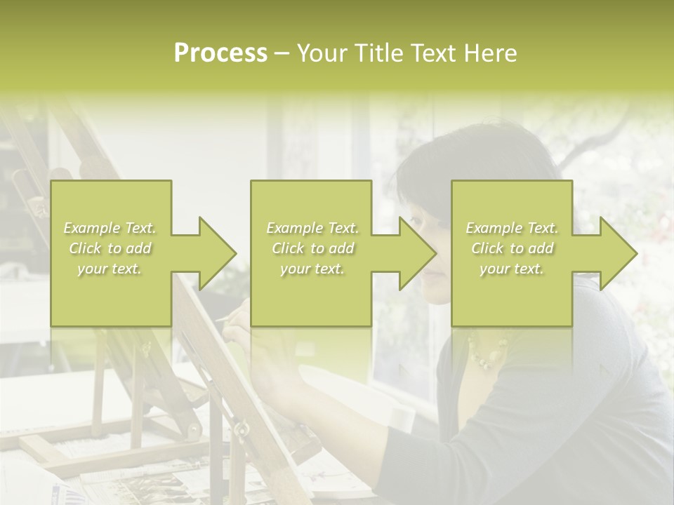 Art Teacher Paints In Preparation For Class PowerPoint Template