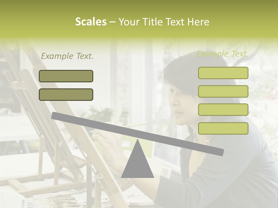 Art Teacher Paints In Preparation For Class PowerPoint Template