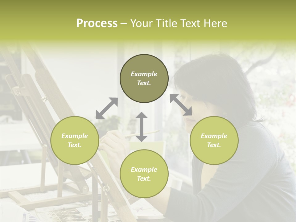 Art Teacher Paints In Preparation For Class PowerPoint Template