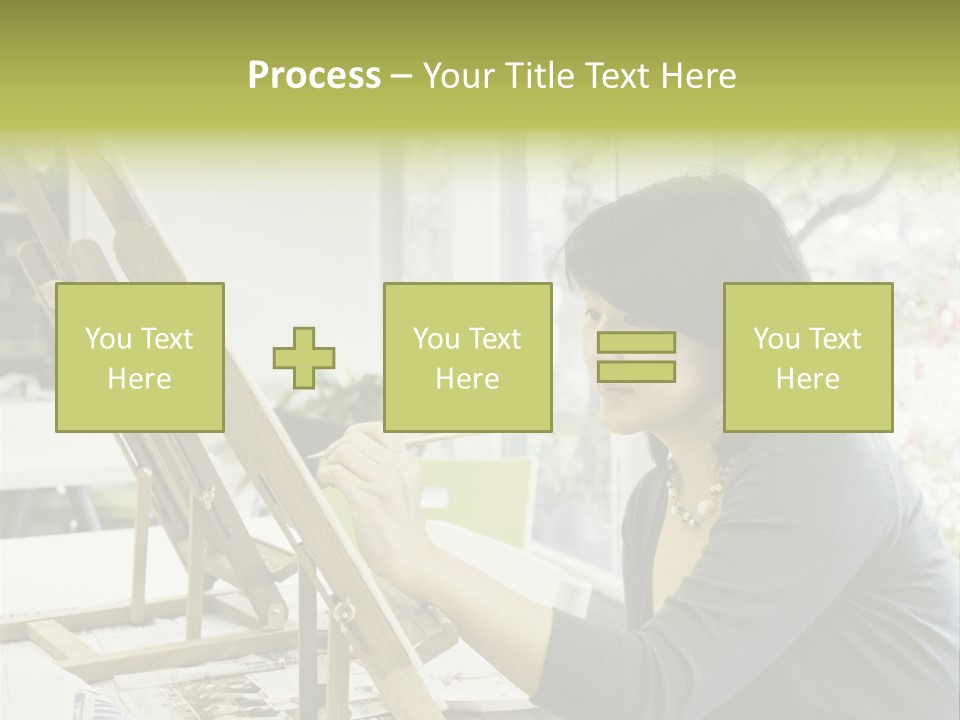 Art Teacher Paints In Preparation For Class PowerPoint Template