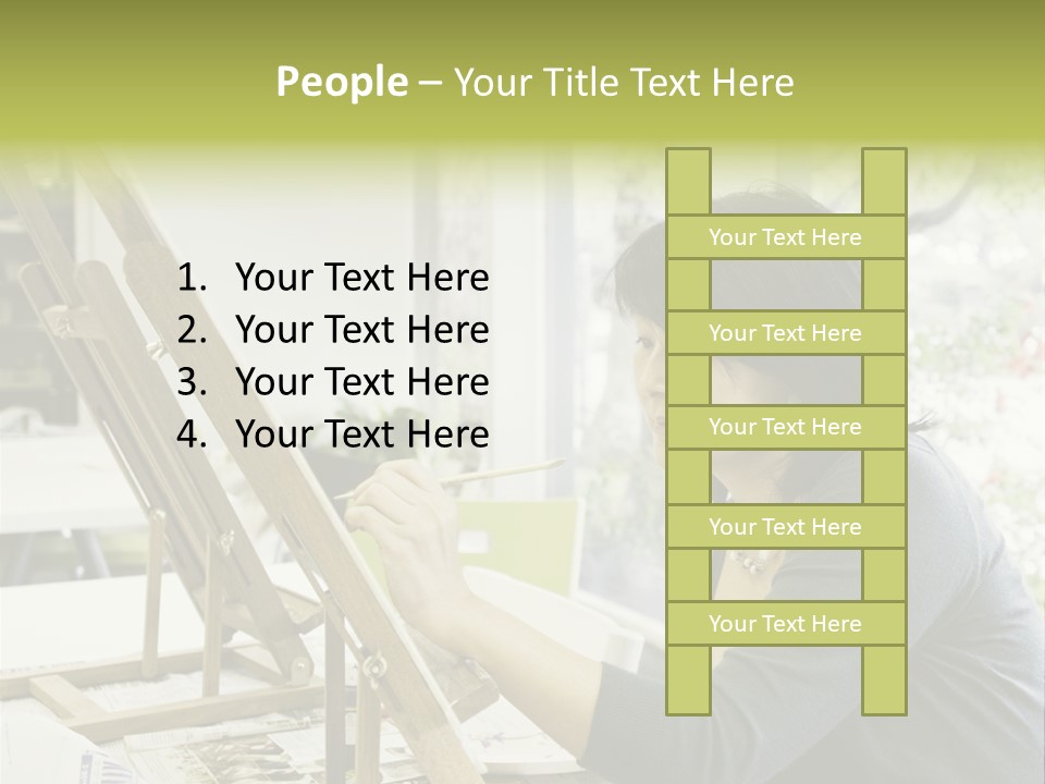 Art Teacher Paints In Preparation For Class PowerPoint Template