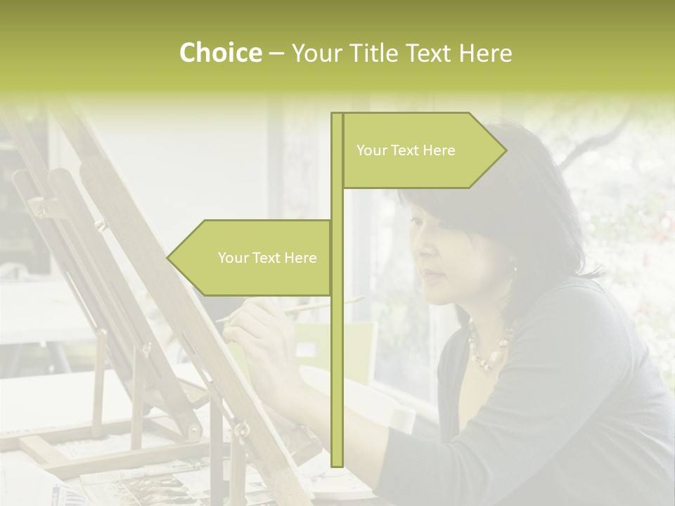 Art Teacher Paints In Preparation For Class PowerPoint Template