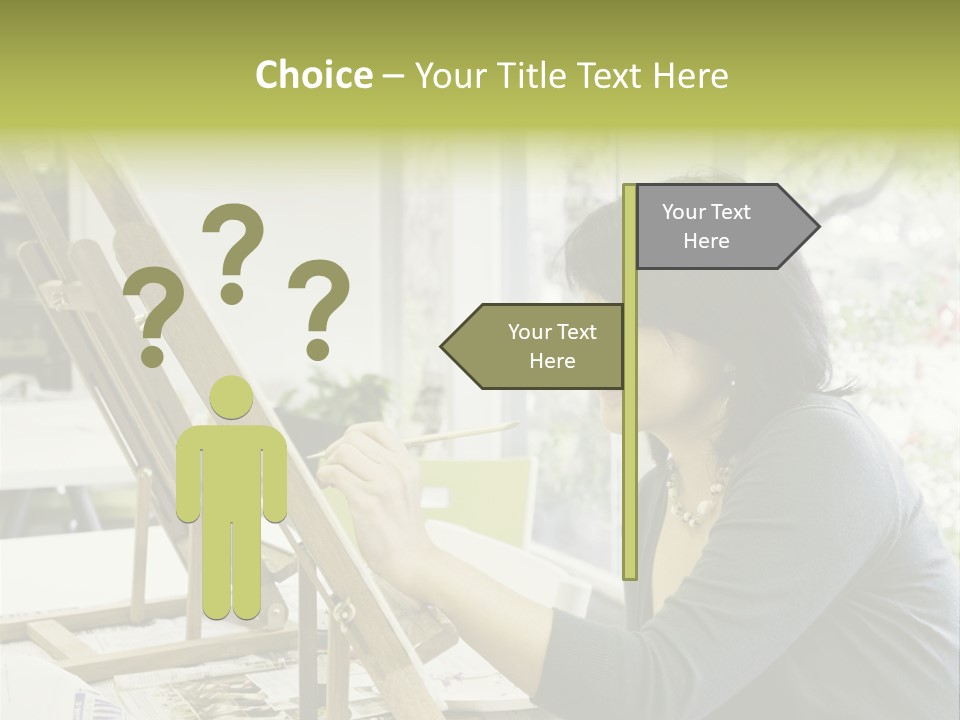 Art Teacher Paints In Preparation For Class PowerPoint Template