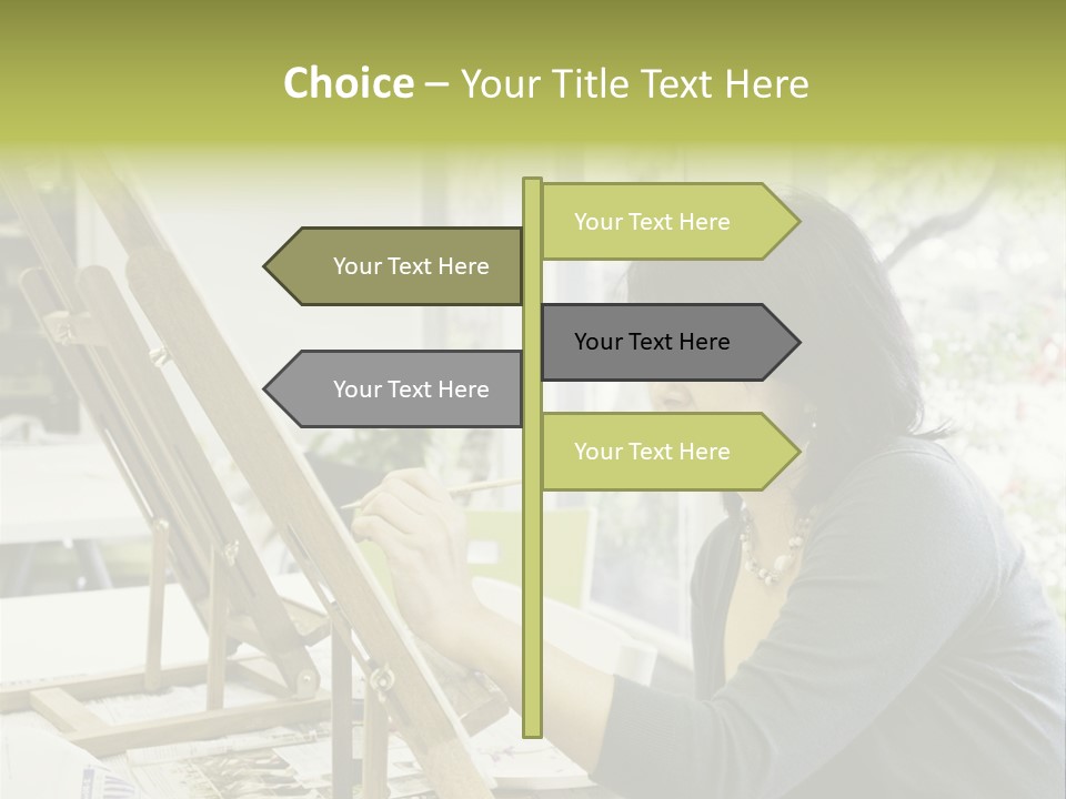 Art Teacher Paints In Preparation For Class PowerPoint Template
