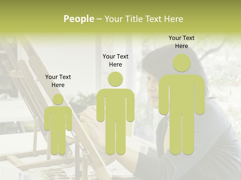 Art Teacher Paints In Preparation For Class PowerPoint Template