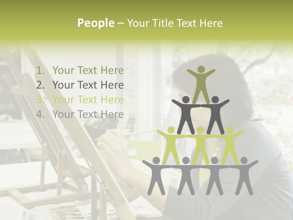 Art Teacher Paints In Preparation For Class PowerPoint Template