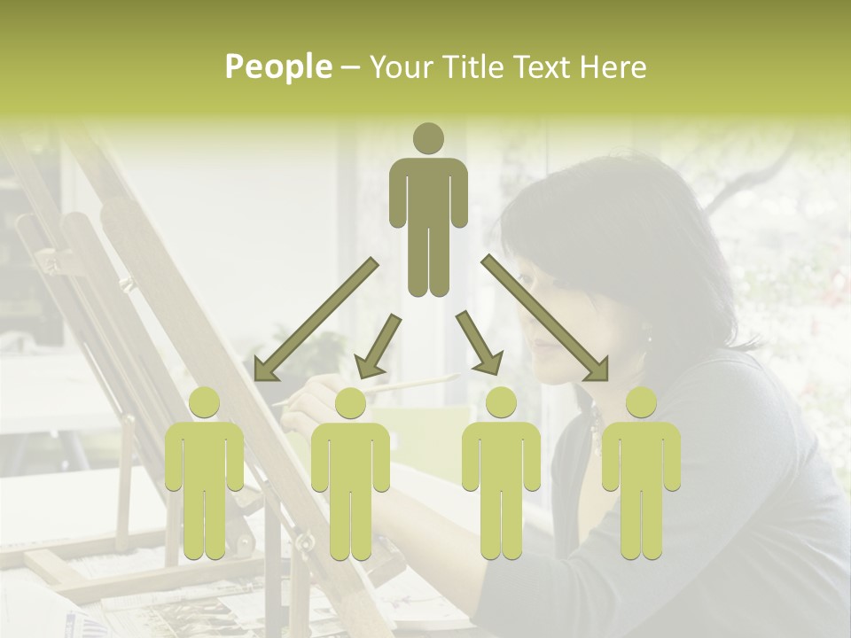 Art Teacher Paints In Preparation For Class PowerPoint Template