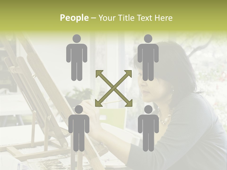 Art Teacher Paints In Preparation For Class PowerPoint Template