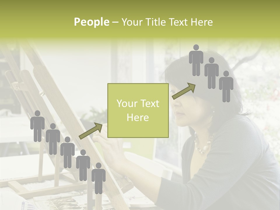 Art Teacher Paints In Preparation For Class PowerPoint Template