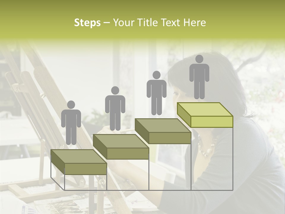 Art Teacher Paints In Preparation For Class PowerPoint Template