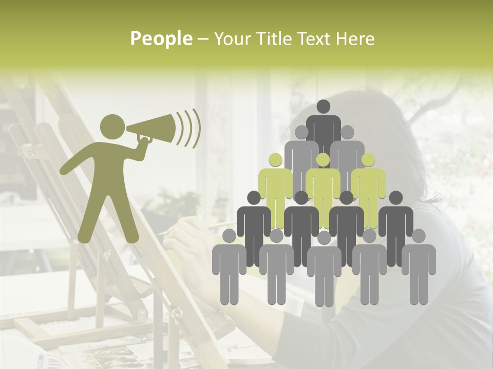 Art Teacher Paints In Preparation For Class PowerPoint Template