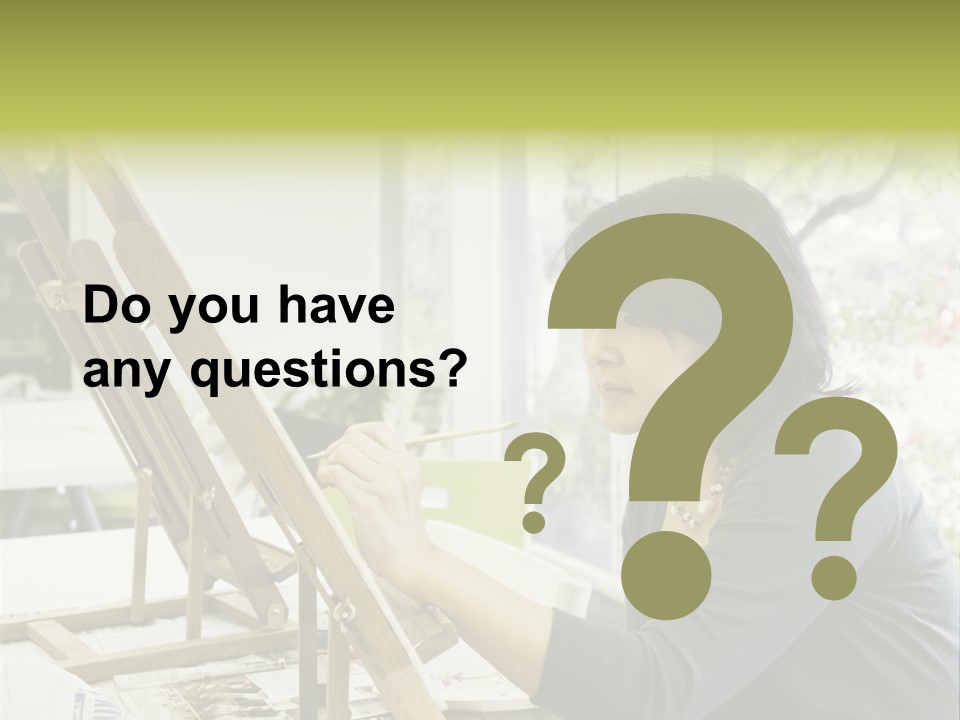 Art Teacher Paints In Preparation For Class PowerPoint Template