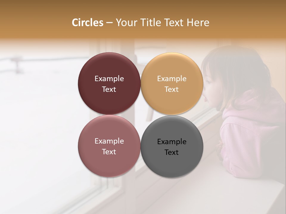 Little Beauty Girl Look Out Of The Window And Breathe On The Glass So That It Grow Misted. Winter. PowerPoint Template