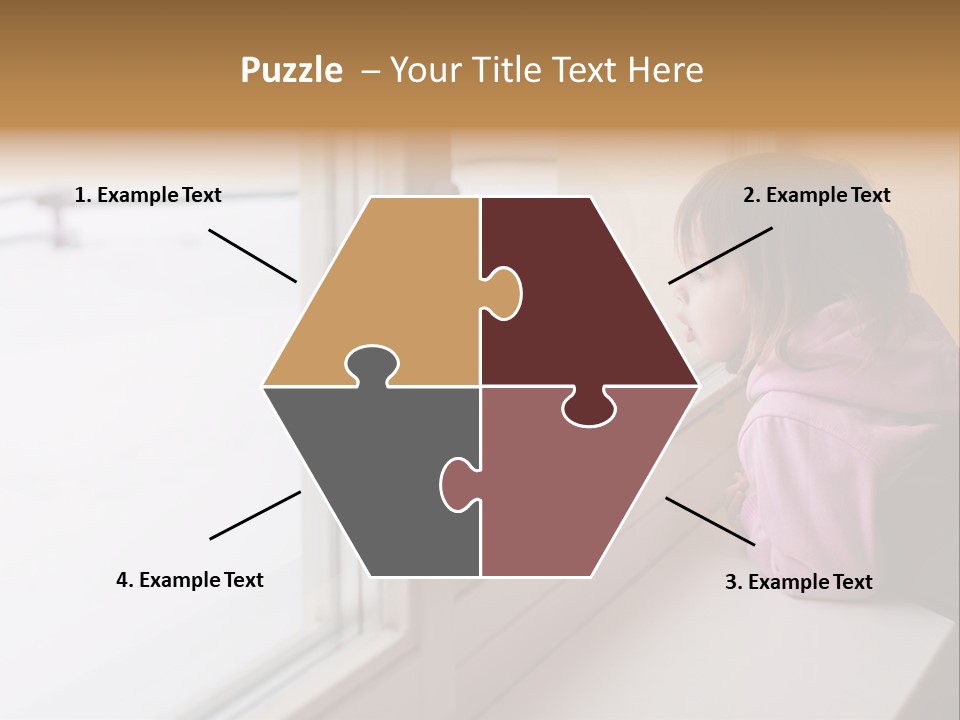 Little Beauty Girl Look Out Of The Window And Breathe On The Glass So That It Grow Misted. Winter. PowerPoint Template