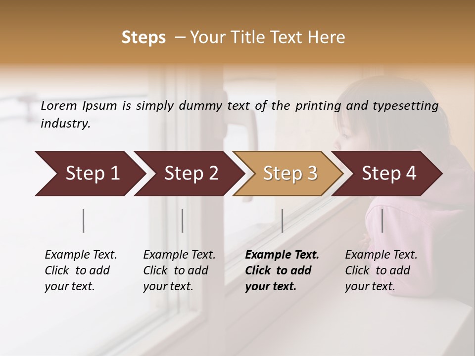 Little Beauty Girl Look Out Of The Window And Breathe On The Glass So That It Grow Misted. Winter. PowerPoint Template