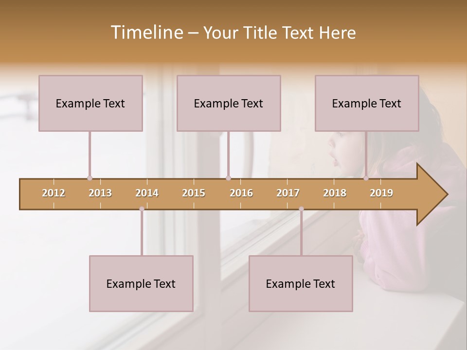 Little Beauty Girl Look Out Of The Window And Breathe On The Glass So That It Grow Misted. Winter. PowerPoint Template
