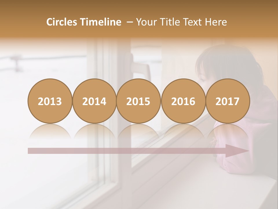 Little Beauty Girl Look Out Of The Window And Breathe On The Glass So That It Grow Misted. Winter. PowerPoint Template