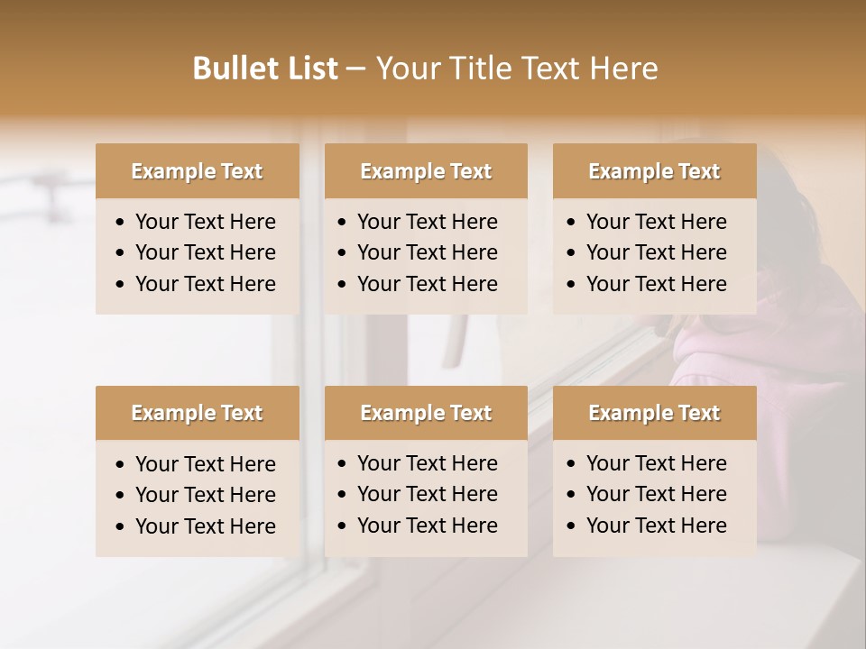 Little Beauty Girl Look Out Of The Window And Breathe On The Glass So That It Grow Misted. Winter. PowerPoint Template