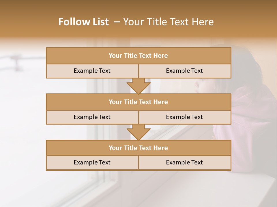Little Beauty Girl Look Out Of The Window And Breathe On The Glass So That It Grow Misted. Winter. PowerPoint Template