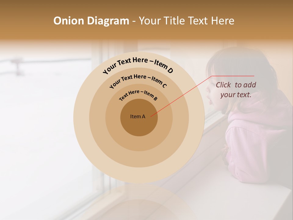 Little Beauty Girl Look Out Of The Window And Breathe On The Glass So That It Grow Misted. Winter. PowerPoint Template