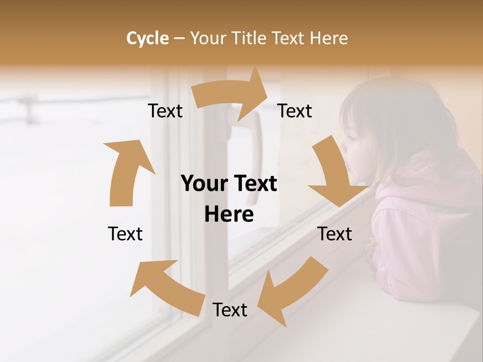 Little Beauty Girl Look Out Of The Window And Breathe On The Glass So That It Grow Misted. Winter. PowerPoint Template