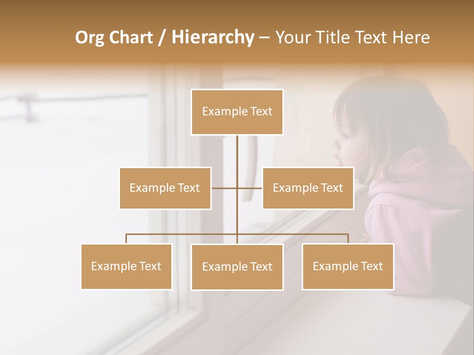 Little Beauty Girl Look Out Of The Window And Breathe On The Glass So That It Grow Misted. Winter. PowerPoint Template