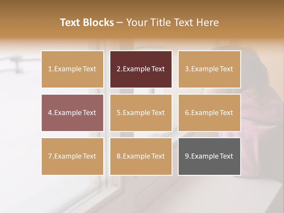 Little Beauty Girl Look Out Of The Window And Breathe On The Glass So That It Grow Misted. Winter. PowerPoint Template