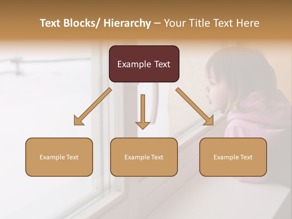 Little Beauty Girl Look Out Of The Window And Breathe On The Glass So That It Grow Misted. Winter. PowerPoint Template