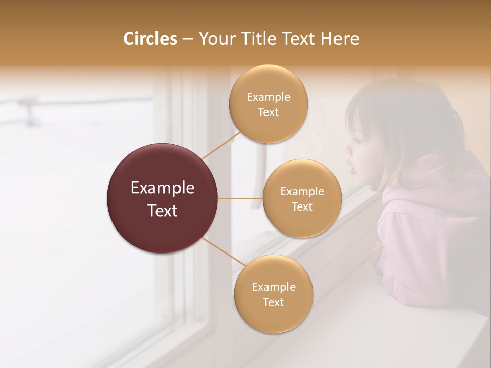 Little Beauty Girl Look Out Of The Window And Breathe On The Glass So That It Grow Misted. Winter. PowerPoint Template