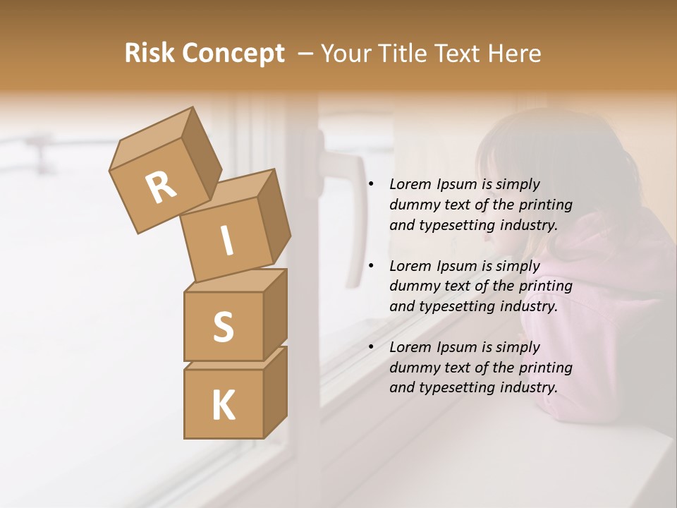 Little Beauty Girl Look Out Of The Window And Breathe On The Glass So That It Grow Misted. Winter. PowerPoint Template