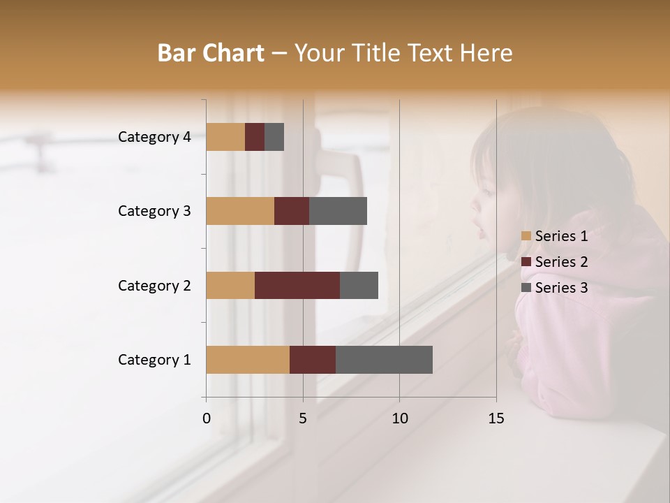 Little Beauty Girl Look Out Of The Window And Breathe On The Glass So That It Grow Misted. Winter. PowerPoint Template