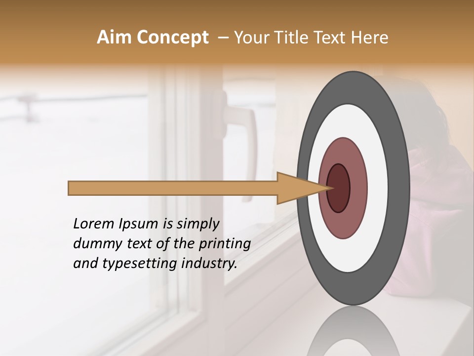 Little Beauty Girl Look Out Of The Window And Breathe On The Glass So That It Grow Misted. Winter. PowerPoint Template