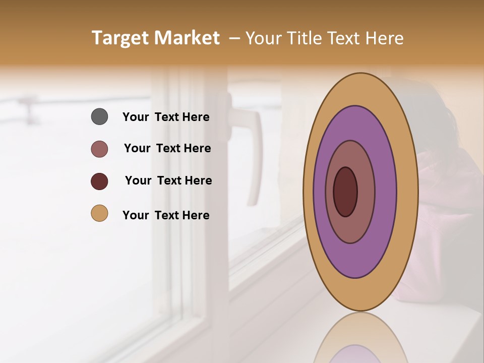 Little Beauty Girl Look Out Of The Window And Breathe On The Glass So That It Grow Misted. Winter. PowerPoint Template