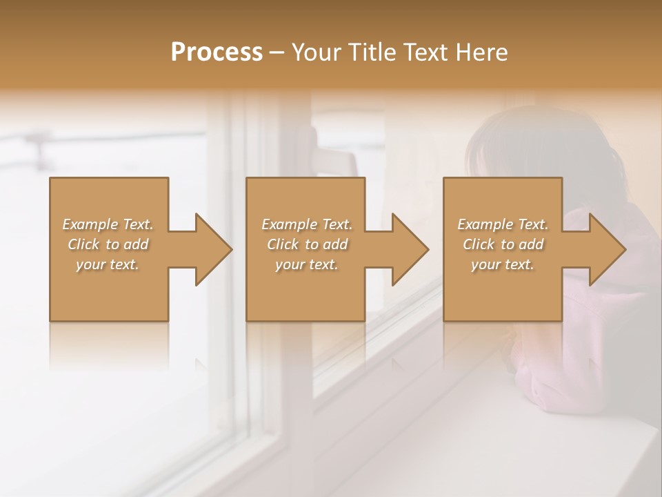 Little Beauty Girl Look Out Of The Window And Breathe On The Glass So That It Grow Misted. Winter. PowerPoint Template