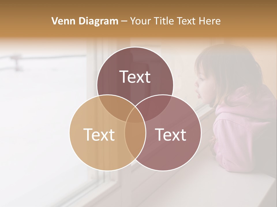 Little Beauty Girl Look Out Of The Window And Breathe On The Glass So That It Grow Misted. Winter. PowerPoint Template