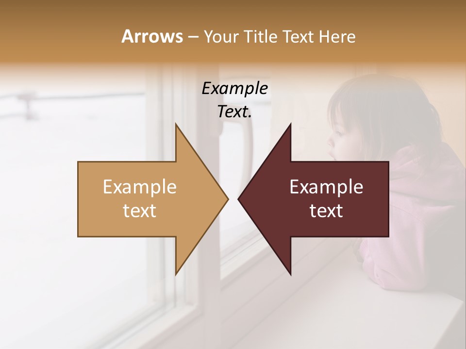 Little Beauty Girl Look Out Of The Window And Breathe On The Glass So That It Grow Misted. Winter. PowerPoint Template