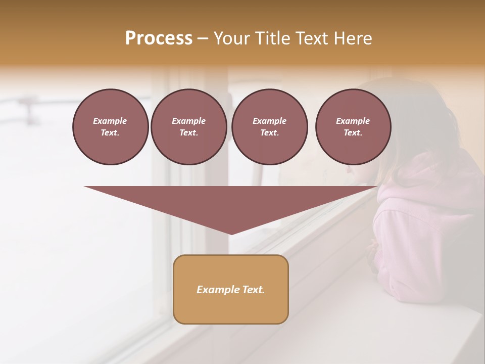 Little Beauty Girl Look Out Of The Window And Breathe On The Glass So That It Grow Misted. Winter. PowerPoint Template