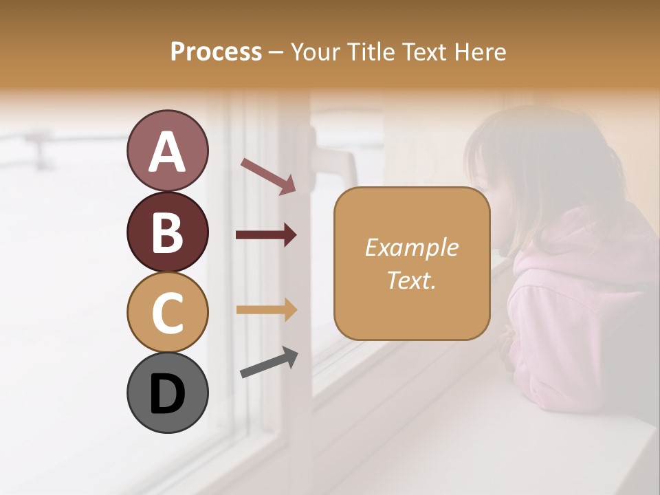 Little Beauty Girl Look Out Of The Window And Breathe On The Glass So That It Grow Misted. Winter. PowerPoint Template