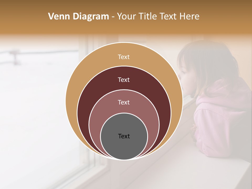 Little Beauty Girl Look Out Of The Window And Breathe On The Glass So That It Grow Misted. Winter. PowerPoint Template