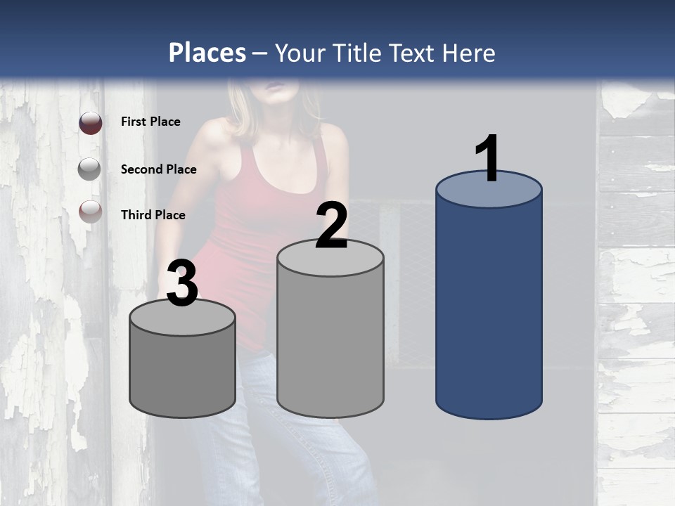 A Woman Standing In A Doorway Of A Building PowerPoint Template