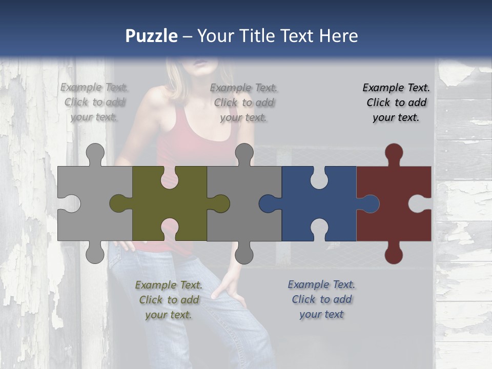 A Woman Standing In A Doorway Of A Building PowerPoint Template