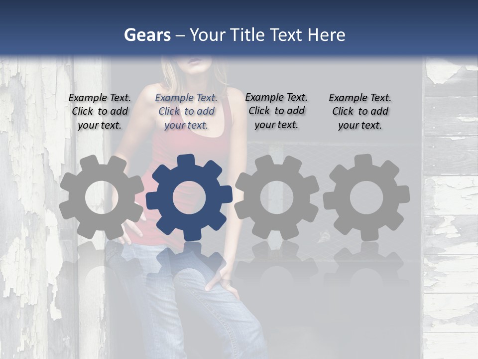 A Woman Standing In A Doorway Of A Building PowerPoint Template