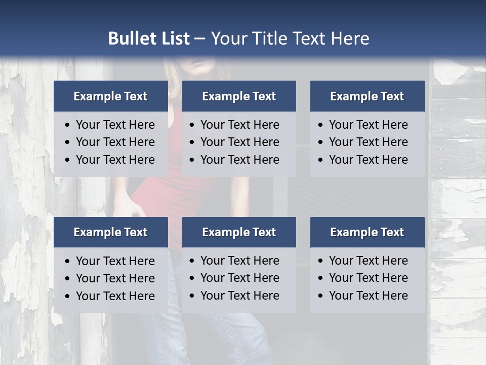 A Woman Standing In A Doorway Of A Building PowerPoint Template