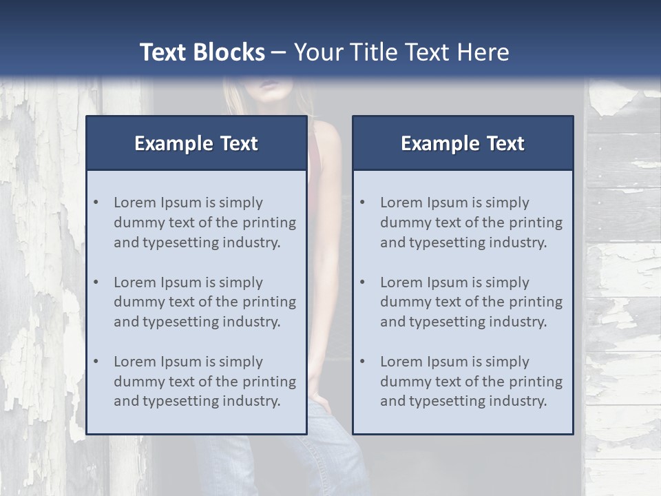 A Woman Standing In A Doorway Of A Building PowerPoint Template