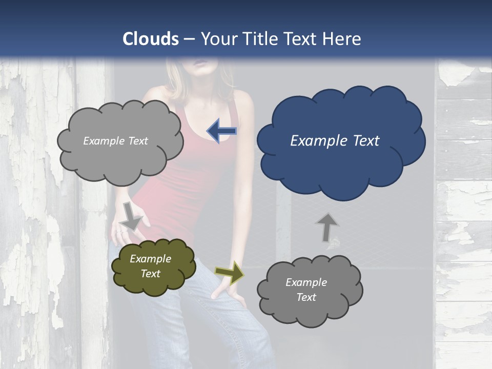 A Woman Standing In A Doorway Of A Building PowerPoint Template