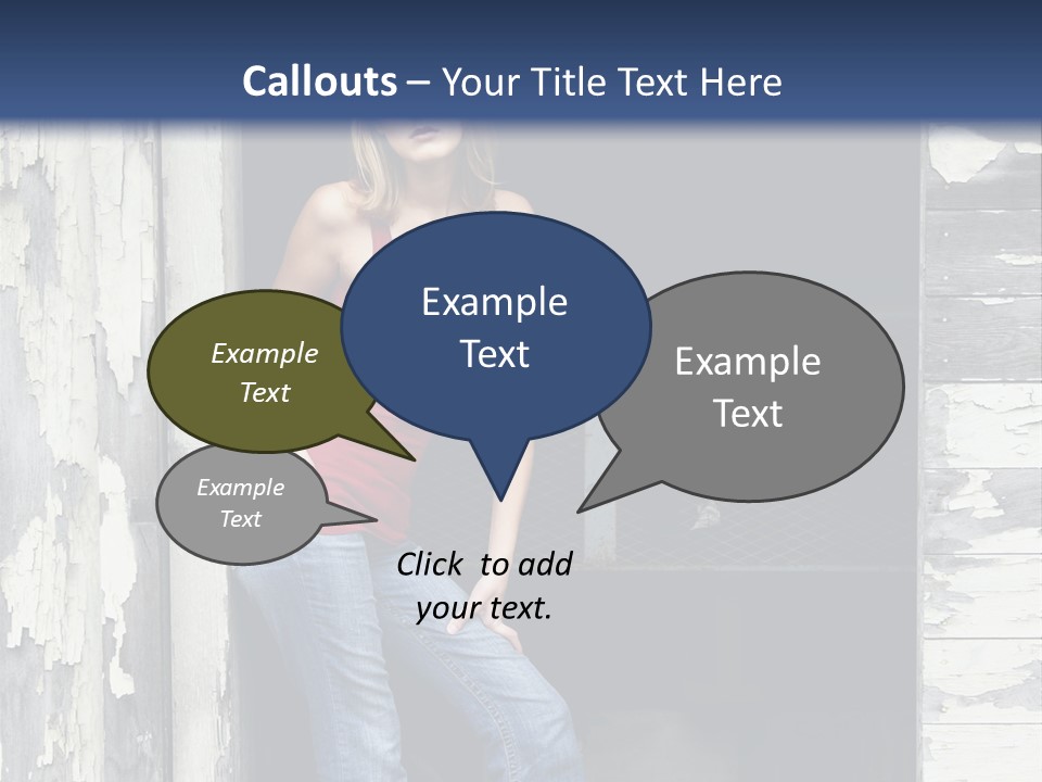 A Woman Standing In A Doorway Of A Building PowerPoint Template