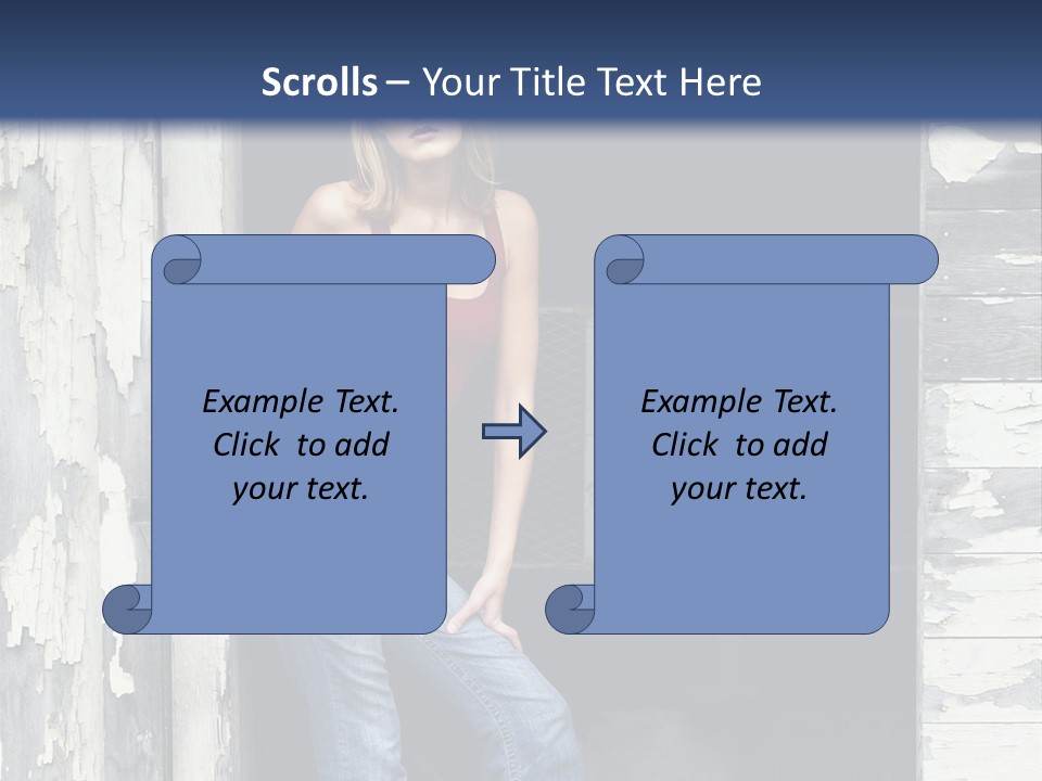 A Woman Standing In A Doorway Of A Building PowerPoint Template